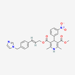 molecular formula C29H28N4O6 B1237787 5-O-[(E)-3-[4-(imidazol-1-ylmethyl)phenyl]prop-2-enyl] 3-O-methyl 2,6-dimethyl-4-(3-nitrophenyl)-1,4-dihydropyridine-3,5-dicarboxylate CAS No. 123852-99-3