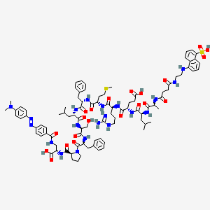 molecular formula C91H122N20O21S2 B12378505 EDANS-CO-CH2-CH2-CO-ALERMFLSFP-Dap(DABCYL)OH 