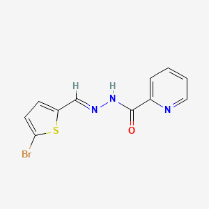 molecular formula C11H8BrN3OS B1237896 N-[(E)-(5-bromothiophen-2-yl)methylideneamino]pyridine-2-carboxamide 