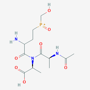 molecular formula C13H23N3O7P+ B1238014 [4-[[(2S)-2-acetamidopropanoyl]-[(1S)-1-carboxyethyl]amino]-3-amino-4-oxobutyl]-(hydroxymethyl)-oxophosphanium CAS No. 97412-78-7
