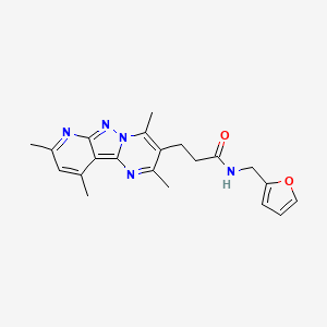 molecular formula C21H23N5O2 B1238072 N-(2-furanylmethyl)-3-(2,4,8,10-tetramethyl-3-pyrido[2,3]pyrazolo[2,4-a]pyrimidinyl)propanamide 