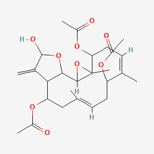[(7Z,11E)-5,14-Diacetyloxy-17-hydroxy-4,8,12-trimethyl-16-methylidene-3,18-dioxatricyclo[13.3.0.02,4]octadeca-7,11-dien-9-yl] acetate