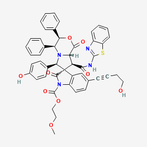 (3R,4S,6R,7R,8S,8aS)-8-[(1,3-benzothiazol-2-ylamino)-oxomethyl]-5'-(4-hydroxybut-1-ynyl)-6-(4-hydroxyphenyl)-1,2'-dioxo-3,4-diphenyl-1'-spiro[4,6,8,8a-tetrahydro-3H-pyrrolo[2,1-c][1,4]oxazine-7,3'-indole]carboxylic acid 2-methoxyethyl ester