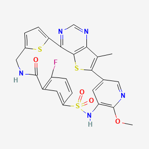 molecular formula C25H18FN5O4S3 B12381436 Aum-302 CAS No. 1414455-21-2