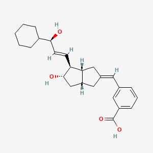 3-[(E)-[(3aR,4S,5S,6aR)-4-[(E,3R)-3-cyclohexyl-3-hydroxyprop-1-enyl]-5-hydroxy-3,3a,4,5,6,6a-hexahydro-1H-pentalen-2-ylidene]methyl]benzoic acid