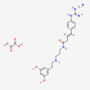 (E)-4-[4-[(N-cyano-N'-methylcarbamimidoyl)amino]phenyl]-N-[3-[2-(3,5-dimethoxyphenyl)ethyl-methylamino]propyl]but-3-enamide;oxalic acid