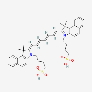 molecular formula C43H48N2O6S2 B1238179 4-[(2Z)-2-[(2E,4E,6E)-7-[1,1-dimethyl-3-(4-sulfobutyl)benzo[e]indol-3-ium-2-yl]hepta-2,4,6-trienylidene]-1,1-dimethylbenzo[e]indol-3-yl]butane-1-sulfonic acid CAS No. 28782-33-4