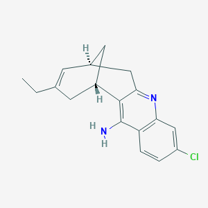 molecular formula C18H19ClN2 B1238182 3-Chloro-9-ethyl-6,7,8,9,10,11-hexahydro-7,11-methanocycloocta[B]quinolin-12-amine 