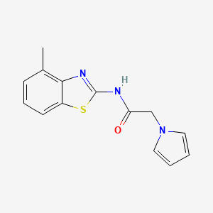 molecular formula C14H13N3OS B1238183 N-(4-methyl-1,3-benzothiazol-2-yl)-2-(1-pyrrolyl)acetamide 
