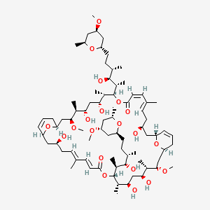 (1R,3S,5E,7E,11S,12S,13R,15S,16S,17S,19S,23S,25S,27E,29E,33S,34S,35R,37S,38S,39S,41S)-3,13,15,25,35,37-hexahydroxy-11,33-bis[(2S,3S,4S)-3-hydroxy-6-[(2S,4R,6S)-4-methoxy-6-methyloxan-2-yl]-4-methylhexan-2-yl]-17,39-dimethoxy-6,12,16,28,34,38-hexamethyl-10,32,45,46-tetraoxatricyclo[39.3.1.119,23]hexatetraconta-5,7,21,27,29,43-hexaene-9,31-dione