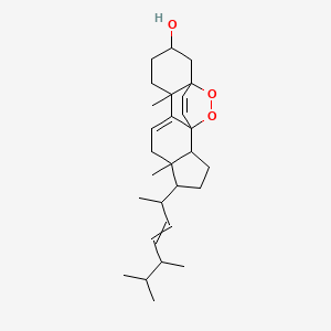 molecular formula C28H42O3 B1238241 5-(5,6-Dimethylhept-3-en-2-yl)-6,10-dimethyl-16,17-dioxapentacyclo[13.2.2.01,9.02,6.010,15]nonadeca-8,18-dien-13-ol 