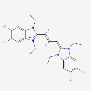 molecular formula C25H27Cl4N4+ B1238249 1,1',3,3'-Tetraethyl-5,5',6,6'-tetrachloroimidacarbocyanine CAS No. 21527-78-6