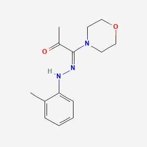 (1E)-1-[(2-methylphenyl)hydrazinylidene]-1-morpholin-4-ylpropan-2-one