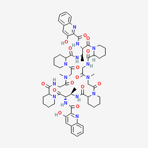 molecular formula C62H78N14O14 B1238268 Quinaldopeptin 