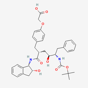 N-(2(R)-Hydroxy-1(S)-indanyl)-5(S)-[(tert-butyloxycarbonyl)amino]-4(S)-hydroxy-6-phenyl-2(R)-[[4-(carboxymethyl)phenyl]methyl]hexanamide