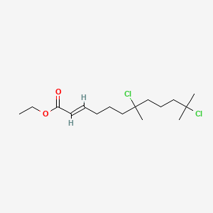 molecular formula C16H28Cl2O2 B1238289 ethyl (E)-7,11-dichloro-7,11-dimethyldodec-2-enoate CAS No. 87687-12-5