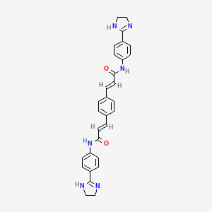 (E)-3-[4-[(E)-3-[4-(4,5-dihydro-1H-imidazol-2-yl)anilino]-3-oxo-prop-1-enyl]phenyl]-N-[4-(4,5-dihydro-1H-imidazol-2-yl)phenyl]prop-2-enamide