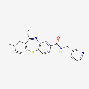 molecular formula C23H21N3OS B1238304 6-ethyl-8-methyl-N-(3-pyridinylmethyl)-3-benzo[b][1,4]benzothiazepinecarboxamide 