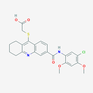 molecular formula C24H23ClN2O5S B1238305 2-[[6-[(5-Chloro-2,4-dimethoxyanilino)-oxomethyl]-1,2,3,4-tetrahydroacridin-9-yl]thio]acetic acid 