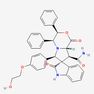 molecular formula C35H31N3O6 B1238307 (3R,3'R,4'S,6'R,8'S,8'aS)-6'-[4-(2-hydroxyethoxy)phenyl]-1',2-dioxo-3',4'-diphenyl-8'-spiro[1H-indole-3,7'-4,6,8,8a-tetrahydro-3H-pyrrolo[2,1-c][1,4]oxazine]carboxamide 