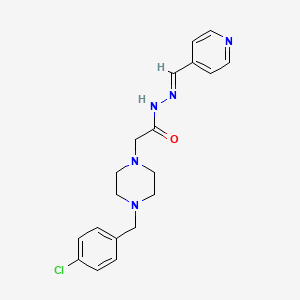 molecular formula C19H22ClN5O B1238313 2-[4-[(4-chlorophenyl)methyl]piperazin-1-yl]-N-[(E)-pyridin-4-ylmethylideneamino]acetamide 