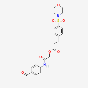 molecular formula C23H26N2O7S B1238318 3-[4-(4-Morpholinylsulfonyl)phenyl]propanoic acid [2-(4-acetylanilino)-2-oxoethyl] ester 