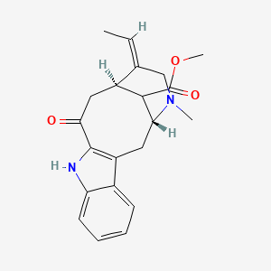 molecular formula C21H24N2O3 B1238321 methyl (1R,14R,15E)-15-ethylidene-17-methyl-12-oxo-10,17-diazatetracyclo[12.3.1.03,11.04,9]octadeca-3(11),4,6,8-tetraene-18-carboxylate 