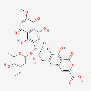 molecular formula C33H30O17 B1238348 Heliquinomycin 
