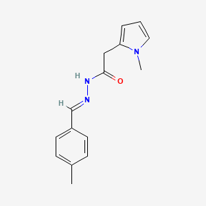 molecular formula C15H17N3O B1238406 N-[(E)-(4-methylphenyl)methylideneamino]-2-(1-methylpyrrol-2-yl)acetamide 