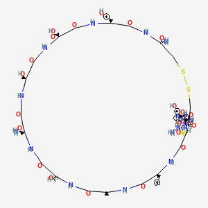 molecular formula C72H96N18O24S4 B12384440 H-Gly-Cys(1)-Cys(2)-Ser-Tyr-Pro-Pro-Cys(1)-Phe-Ala-Thr-Asn-Ser-Asp-Tyr-Cys(2)-NH2 