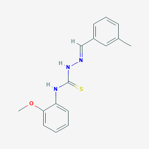 molecular formula C16H17N3OS B1238446 1-(2-methoxyphenyl)-3-[(E)-(3-methylphenyl)methylideneamino]thiourea 