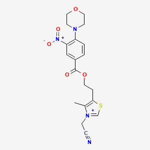 molecular formula C19H21N4O5S+ B1238457 2-[3-(cyanomethyl)-4-methyl-1,3-thiazol-3-ium-5-yl]ethyl 4-morpholin-4-yl-3-nitrobenzoate 