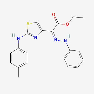 molecular formula C20H20N4O2S B1238477 Ethyl {2-[(4-methylphenyl)amino]-1,3-thiazol-4-yl}(phenylhydrazono)acetate 