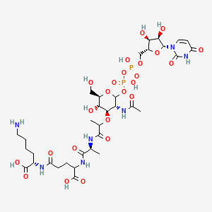 molecular formula C34H55N7O24P2 B1238486 UDP-N-acetylmuramoyl-L-alanyl-D-gamma-glutamyl-L-lysine 