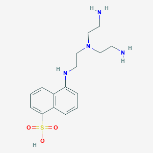 molecular formula C16H24N4O3S B123850 5-(2-(Bis(2-aminoethyl)amino)ethylamino)naphthalene-1-sulfonic acid CAS No. 155303-18-7