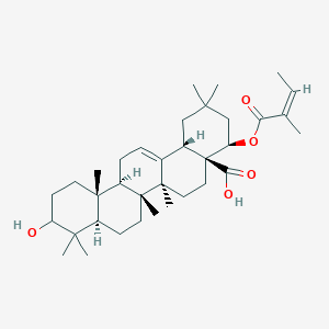 (4R,4aS,6aR,6aS,6bR,8aR,12aR,14bS)-10-hydroxy-2,2,6a,6b,9,9,12a-heptamethyl-4-[(Z)-2-methylbut-2-enoyl]oxy-1,3,4,5,6,6a,7,8,8a,10,11,12,13,14b-tetradecahydropicene-4a-carboxylic acid