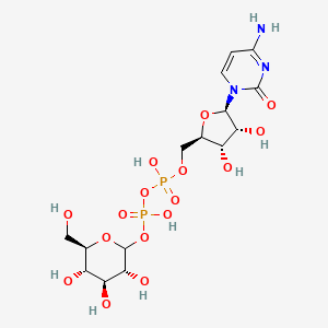 molecular formula C15H25N3O16P2 B1238539 [[(2R,3S,4R,5R)-5-(4-amino-2-oxopyrimidin-1-yl)-3,4-dihydroxyoxolan-2-yl]methoxy-hydroxyphosphoryl] [(3R,4S,5S,6R)-3,4,5-trihydroxy-6-(hydroxymethyl)oxan-2-yl] hydrogen phosphate 