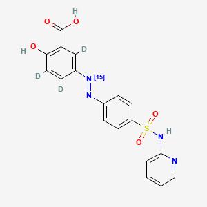 molecular formula C18H14N4O5S B12385417 Sulfasalazine-d3,15N 