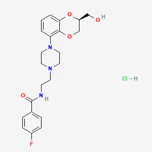 molecular formula C22H27ClFN3O4 B1238546 Flesinoxan hydrochloride CAS No. 98205-89-1