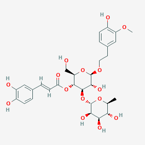 [(2R,3R,4R,5R,6R)-5-hydroxy-6-[2-(4-hydroxy-3-methoxy-phenyl)ethoxy]-2-(hydroxymethyl)-4-[(2S,3R,4R,5R,6S)-3,4,5-trihydroxy-6-methyl-tetrahydropyran-2-yl]oxy-tetrahydropyran-3-yl] (E)-3-(3,4-dihydroxyphenyl)prop-2-enoate