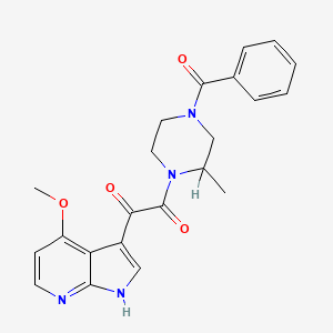 Piperazine, 4-benzoyl-1-(2-(4-methoxy-1H-pyrrolo(2,3-b)pyridin-3-yl)-1,2-dioxoethyl)-2-methyl-