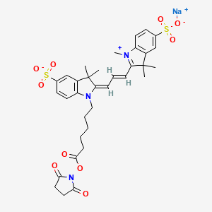molecular formula C34H38N3NaO10S2 B12386014 Sulfo-cyanine3 NHS ester (sodium) 