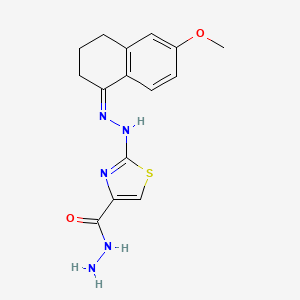 2-[(2Z)-2-(6-methoxy-3,4-dihydro-2H-naphthalen-1-ylidene)hydrazinyl]-1,3-thiazole-4-carbohydrazide