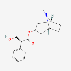 molecular formula C17H23NO3 B1238612 (2S)-3-hydroxy-2-phenylpropanoic acid [(1R,5R)-8-methyl-8-azabicyclo[3.2.1]octan-3-yl] ester 