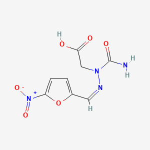 molecular formula C8H8N4O6 B1238616 2-[(2E)-1-carbamoyl-2-[(5-nitrofuran-2-yl)methylidene]hydrazin-1-yl]acetic acid 