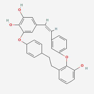 molecular formula C28H24O5 B1238618 (8Z)-2,15-dioxapentacyclo[22.2.2.13,7.110,14.016,21]triaconta-3(30),4,6,8,10(29),11,13,16(21),17,19,25,27-dodecaene-4,5,17-triol CAS No. 88418-46-6