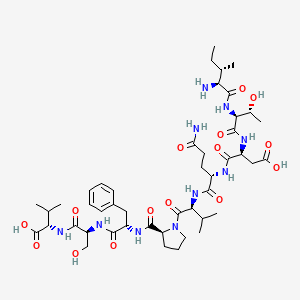 molecular formula C46H72N10O15 B12386223 H-Ile-Thr-Asp-Gln-Val-Pro-Phe-Ser-Val-OH 