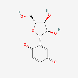 molecular formula C11H12O6 B1238634 beta-D-Ribofuranosyl-1,4-benzoquinone CAS No. 49555-17-1