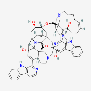 molecular formula C72H90N8O6 B1238641 (1R,10S,13Z,22S,23S,26R,27S,32S,35E,44R,45R)-50,53-bis(9H-pyrido[3,4-b]indol-1-yl)-2,25-dioxa-8,19,30,41-tetrazadecacyclo[24.20.2.23,8.210,22.232,44.119,23.141,45.01,30.09,23.031,45]hexapentaconta-13,35,50,53-tetraene-4,10,27,32-tetrol 