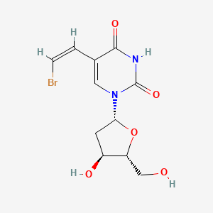 molecular formula C11H13BrN2O5 B1238643 5-[(Z)-2-bromovinyl]-1-[(2R,4S,5R)-4-hydroxy-5-(hydroxymethyl)tetrahydrofuran-2-yl]pyrimidine-2,4-dione 